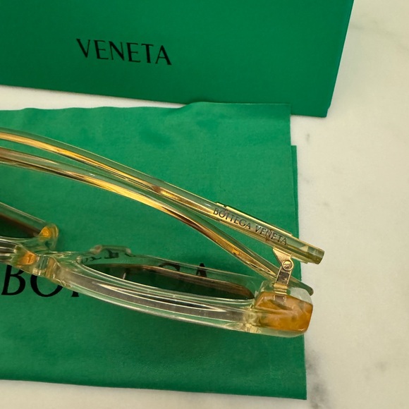Bottega Veneta BV1122S 003 New Transparent Yellow/Grey Women's Sunglasses - Picture 8 of 13